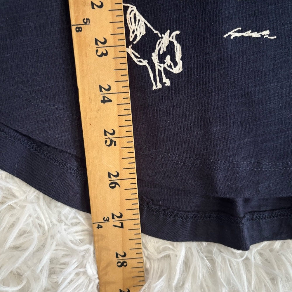 MARUSHKA Womens Beach Dogs 3/4 Sleeve Tee Size Small Navy Casual - Picture 6 of 8